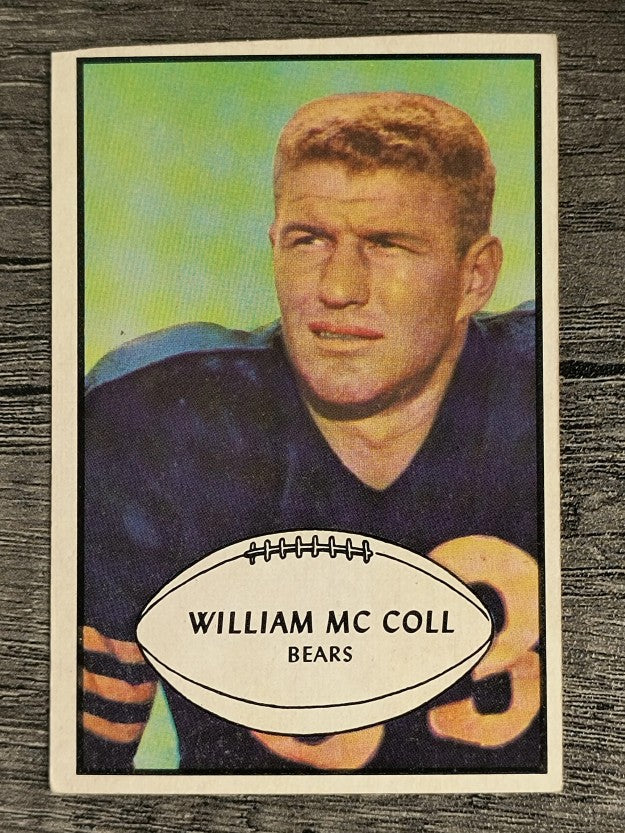 1953 Bowman #12 Bill McColl (TRIMMED)