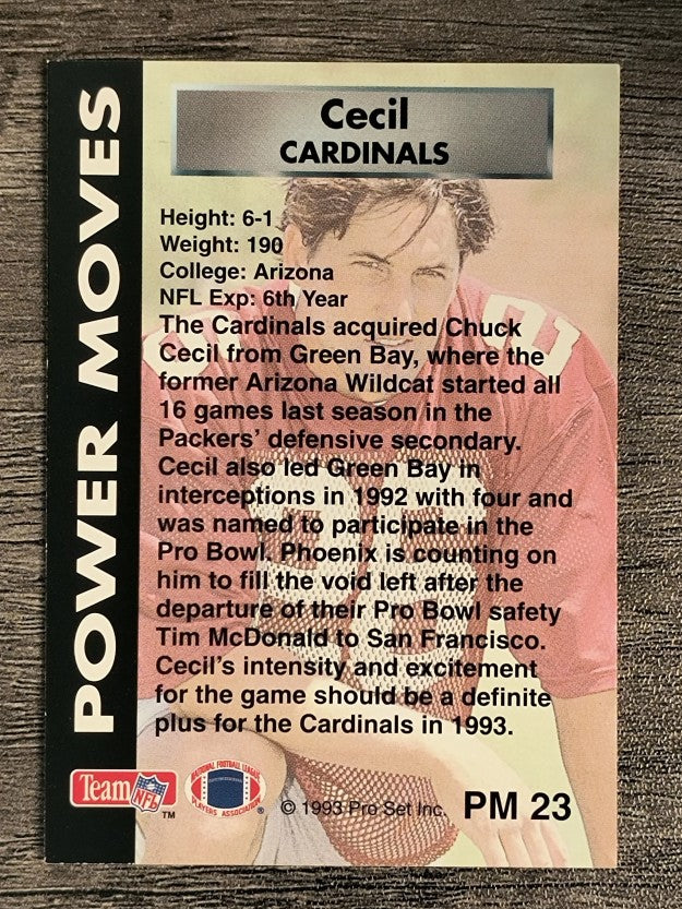 1993 Power Moves #PM23 Chuck Cecil