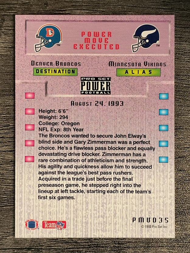 1993 Power Update Moves #35 Gary Zimmerman