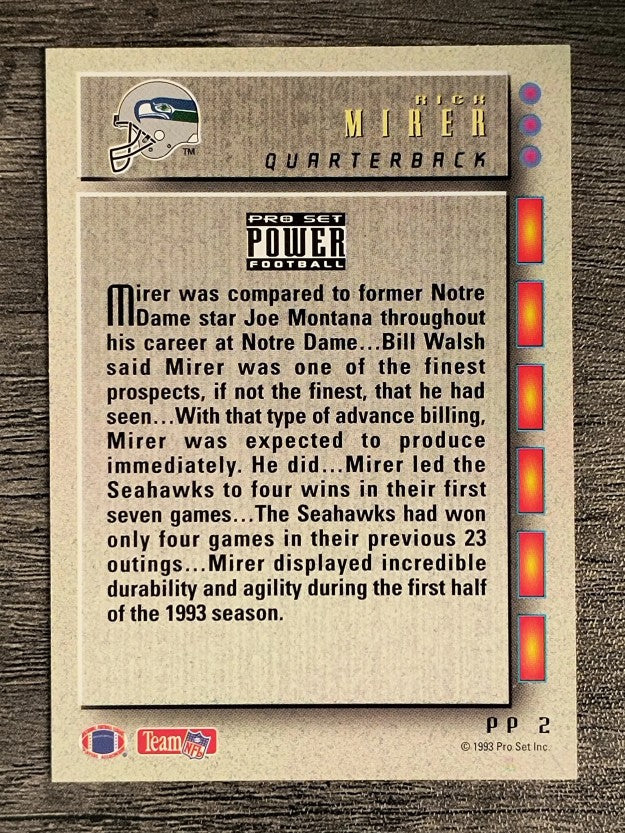 1993 Power Update Prospects #2 Rick Mirer RC