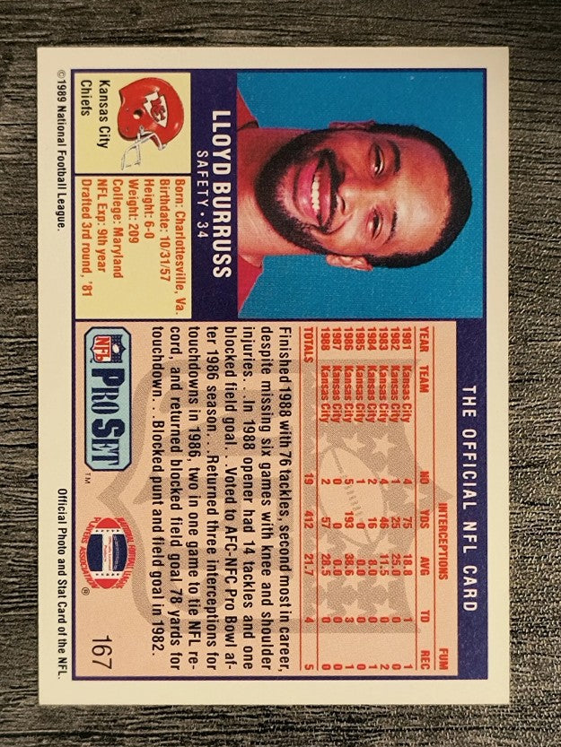 1989 Pro Set #167 Lloyd Burruss