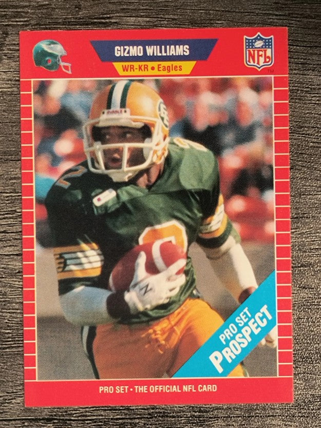 1989 Pro Set #535B Gizmo Williams RC/No Scouting Photo/Canadian Football on back