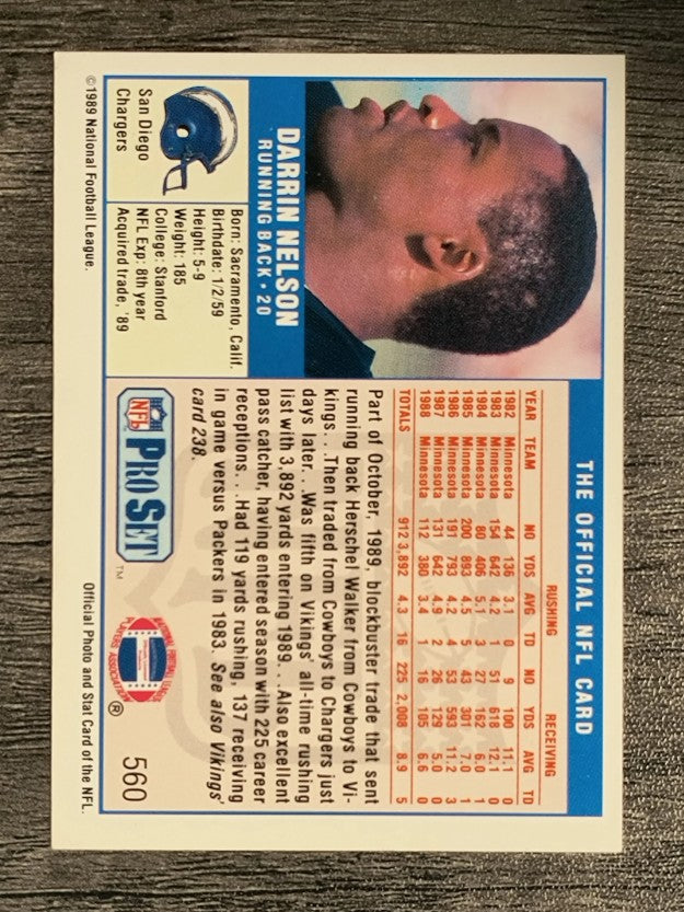 1989 Pro Set #560 Darrin Nelson TR