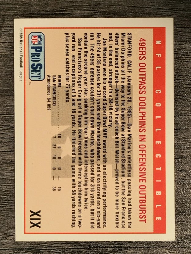 1989 Pro Set Super Bowl Logos #19 Super Bowl XIX