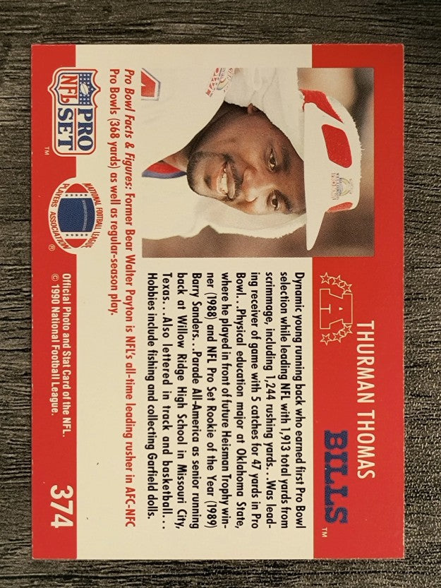 1990 Pro Set #374 Thurman Thomas PB