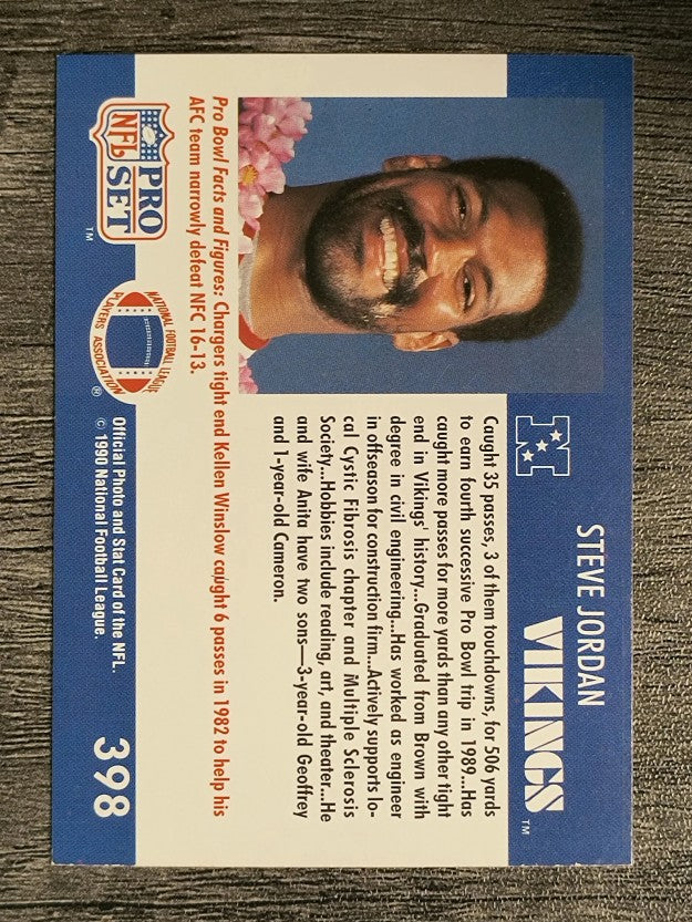 1990 Pro Set #398 Steve Jordan PB
