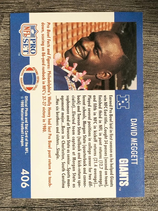 1990 Pro Set #406 Dave Meggett PB