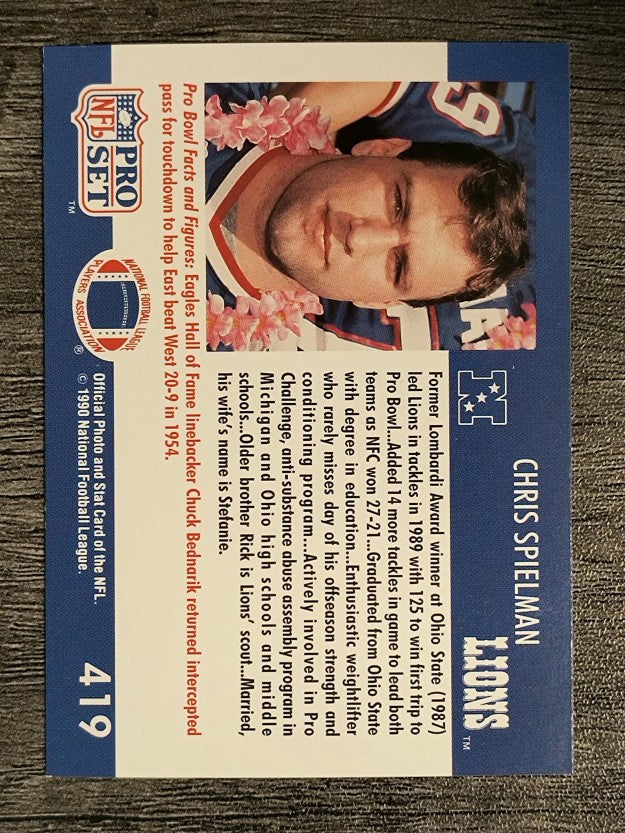 1990 Pro Set #419 Chris Spielman PB