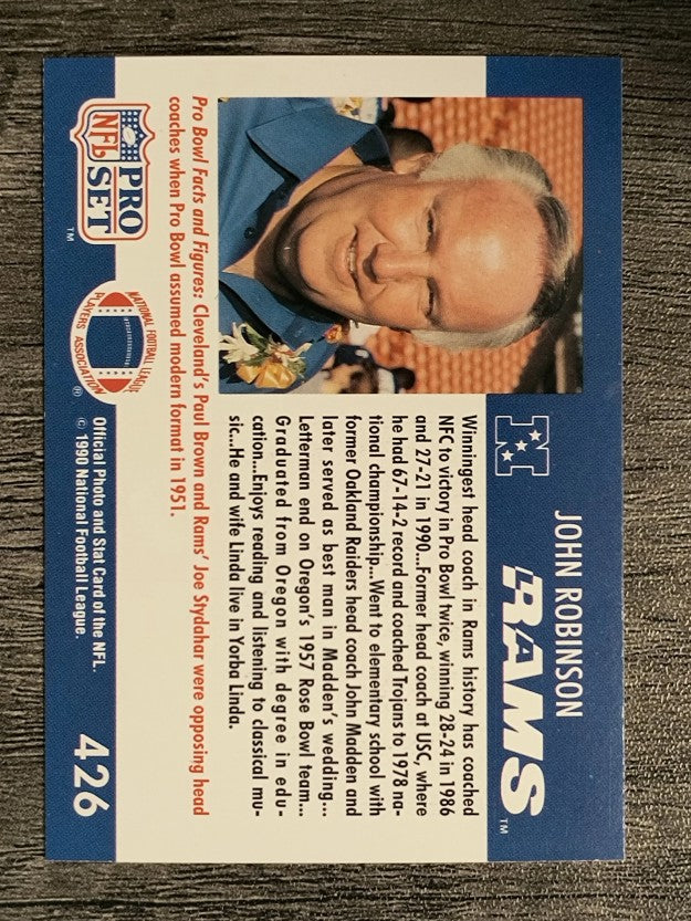 1990 Pro Set #426 John Robinson CO PB