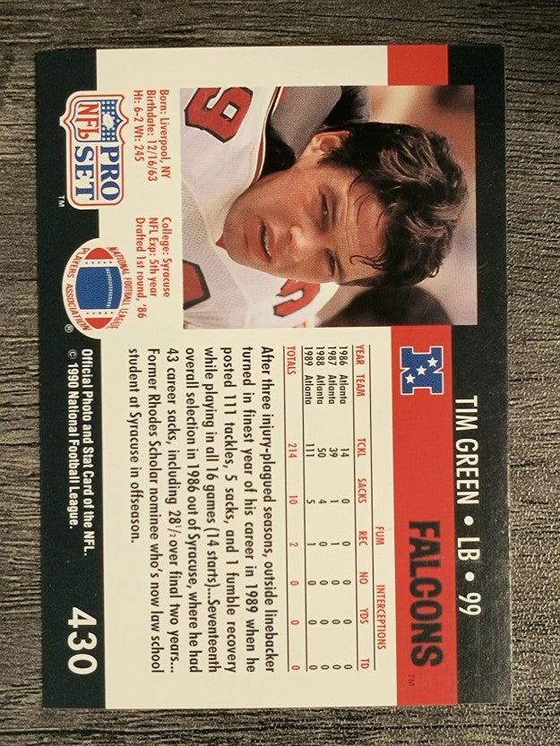 1990 Pro Set #430 Tim Green RC
