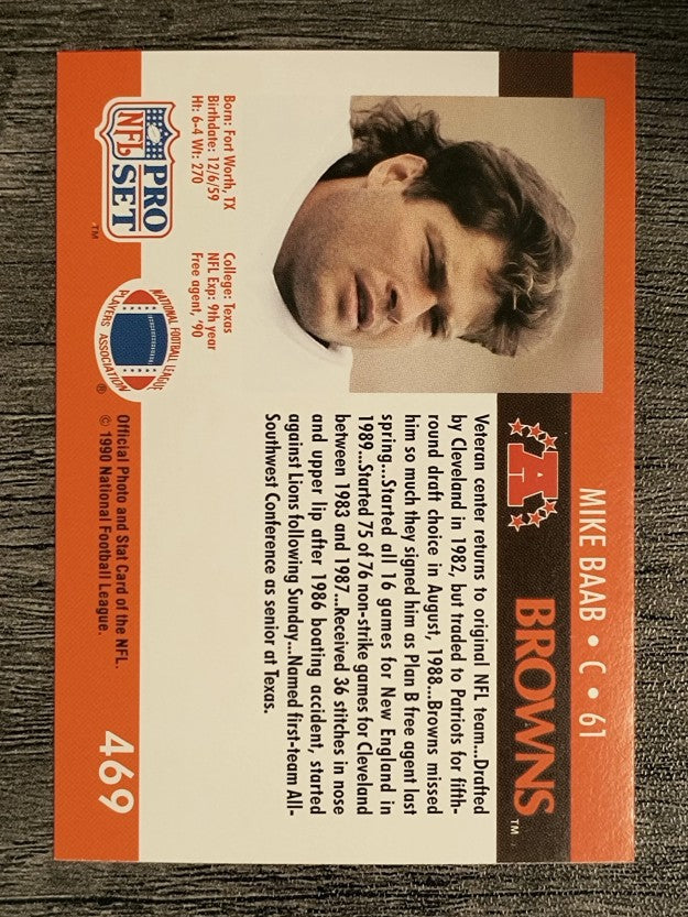 1990 Pro Set #469 Mike Baab