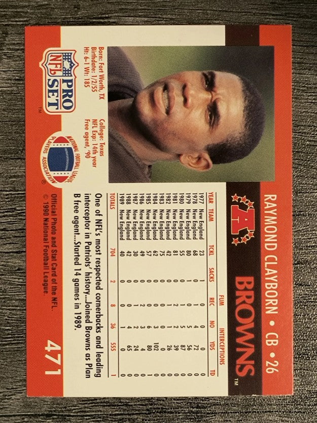 1990 Pro Set #471 Raymond Clayborn
