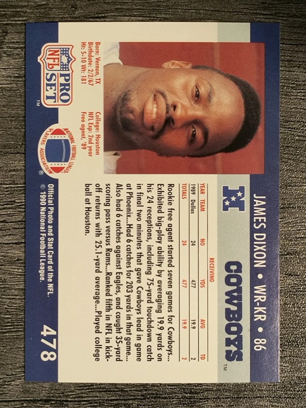 1990 Pro Set #478 James Dixon