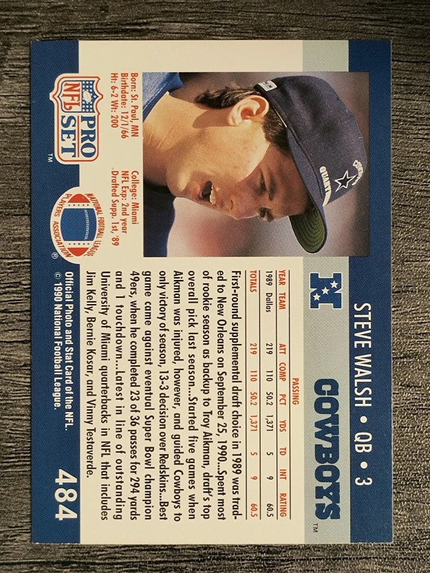 1990 Pro Set #484 Steve Walsh