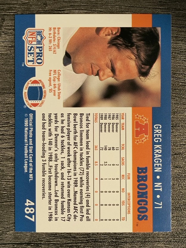 1990 Pro Set #487 Greg Kragen