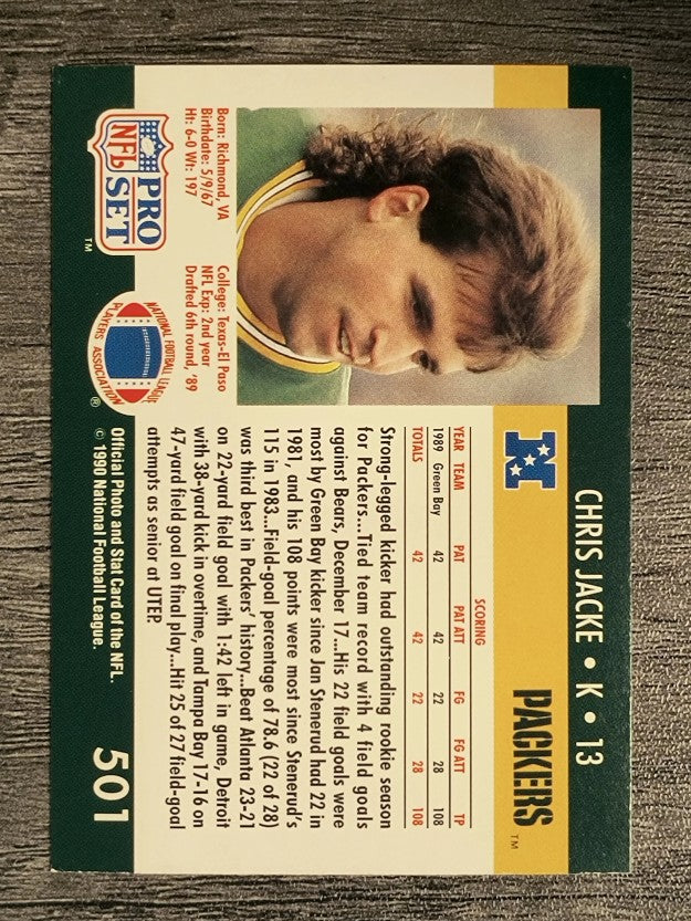 1990 Pro Set #501 Chris Jacke