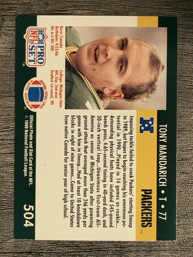 1990 Pro Set #504 Tony Mandarich
