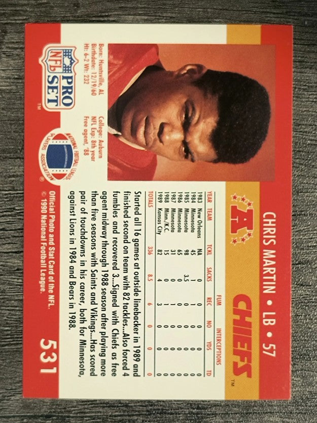 1990 Pro Set #531 Chris Martin RC