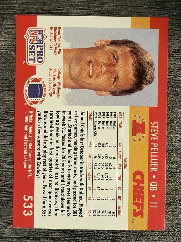1990 Pro Set #533 Steve Pelluer
