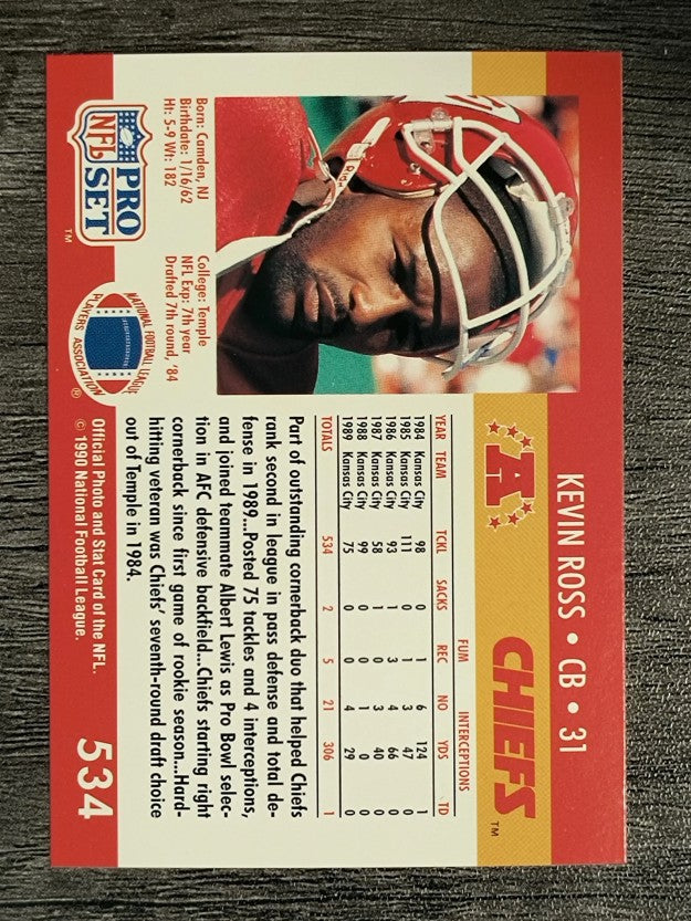 1990 Pro Set #534 Kevin Ross
