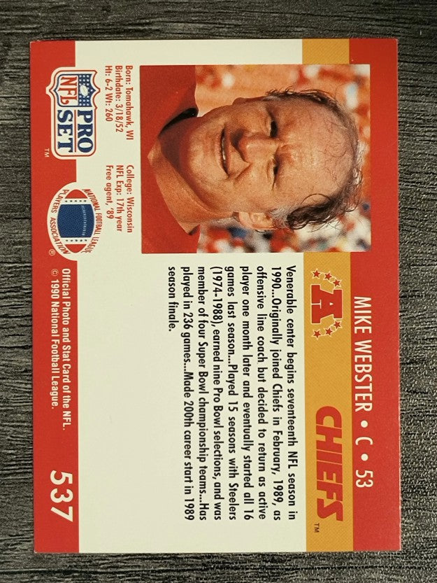 1990 Pro Set #537 Mike Webster