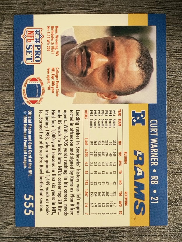 1990 Pro Set #555 Curt Warner