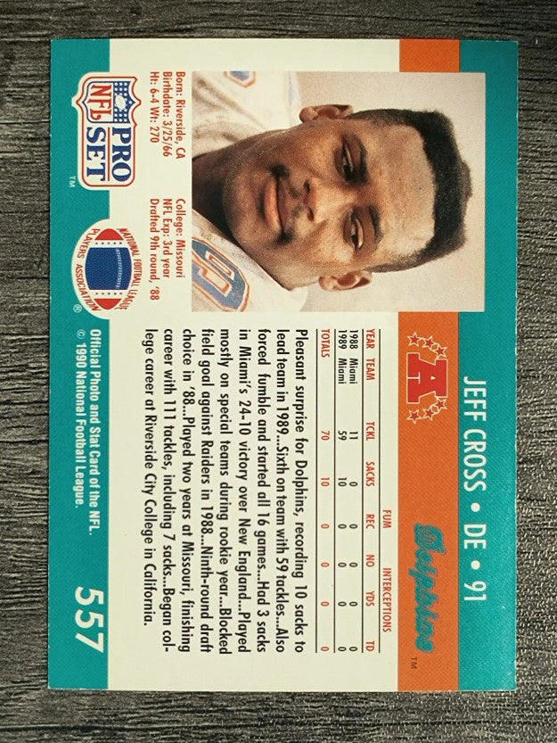 1990 Pro Set #557 Jeff Cross
