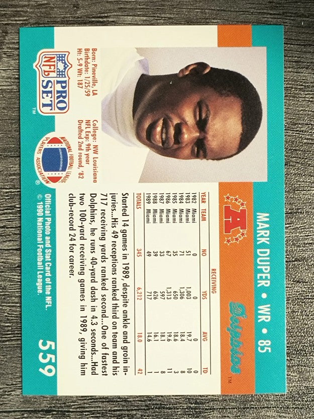 1990 Pro Set #559 Mark Duper