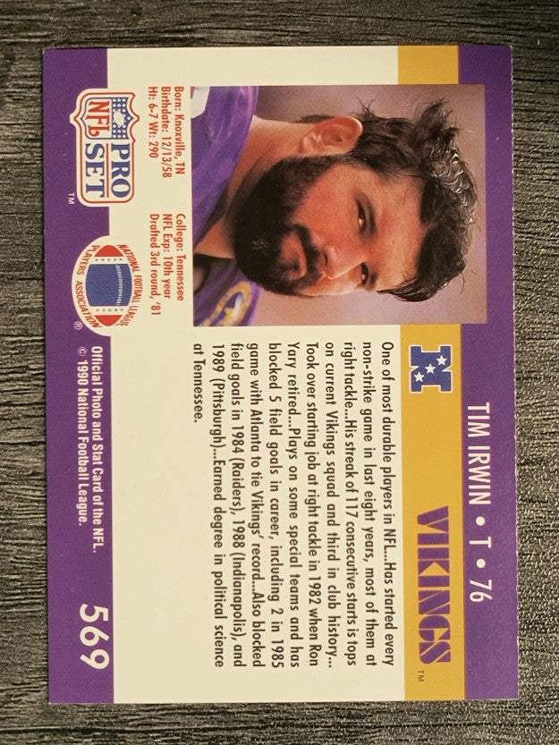 1990 Pro Set #569 Tim Irwin