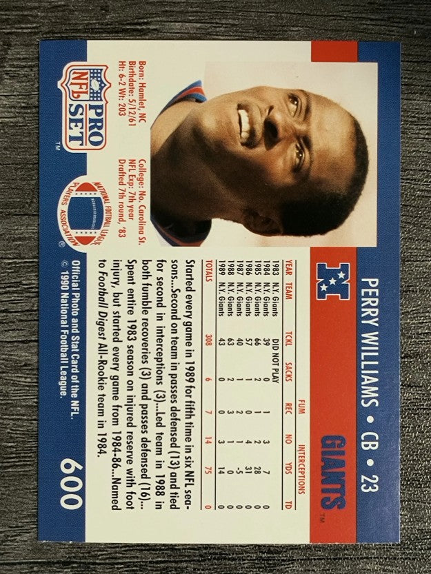 1990 Pro Set #600 Perry Williams