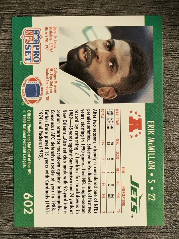 1990 Pro Set #602 Erik McMillan