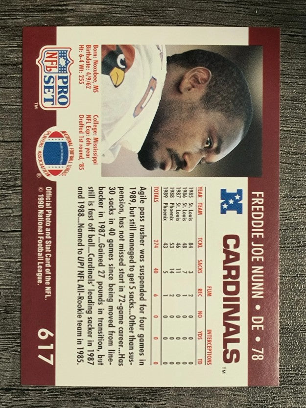 1990 Pro Set #617 Freddie Joe Nunn