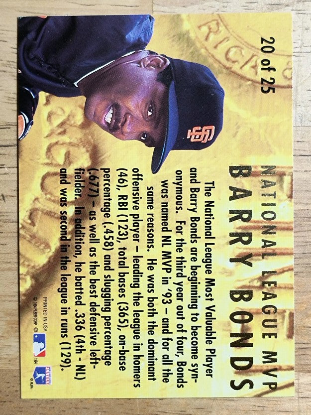 1994 Ultra Award Winners #20 Barry Bonds