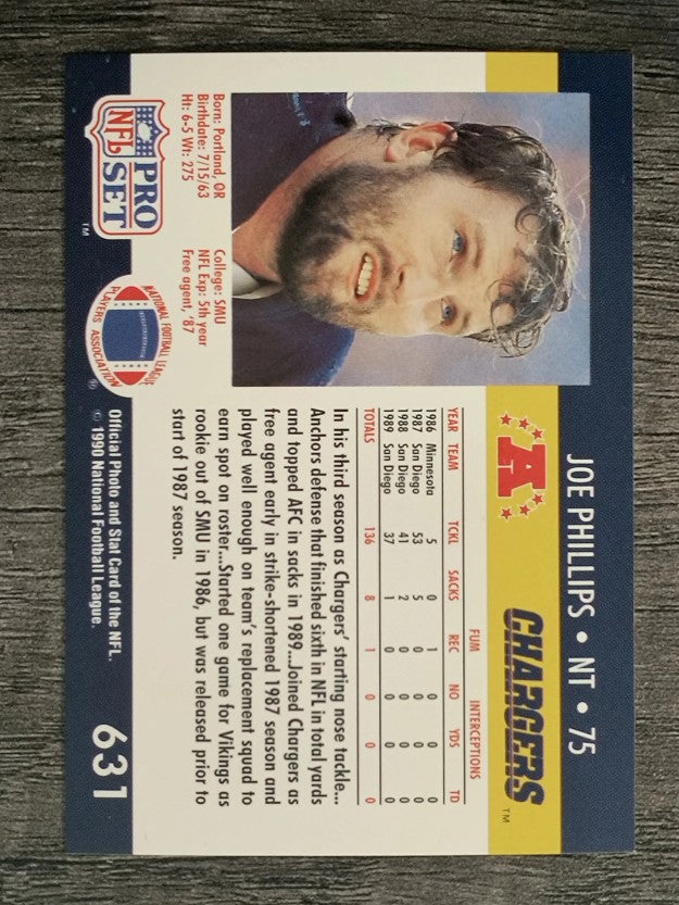 1990 Pro Set #631 Joe Phillips RC