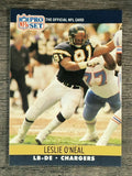 1990 Pro Set #632A Leslie O'Neal ERR/LB-DE on front