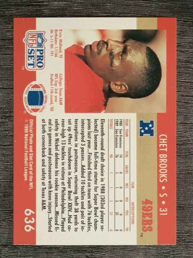 1990 Pro Set #636 Chet Brooks