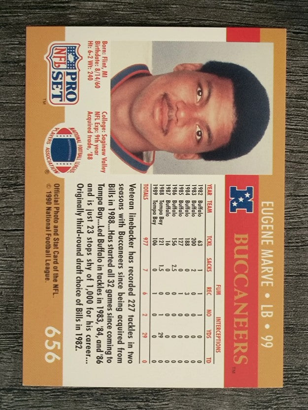 1990 Pro Set #656 Eugene Marve