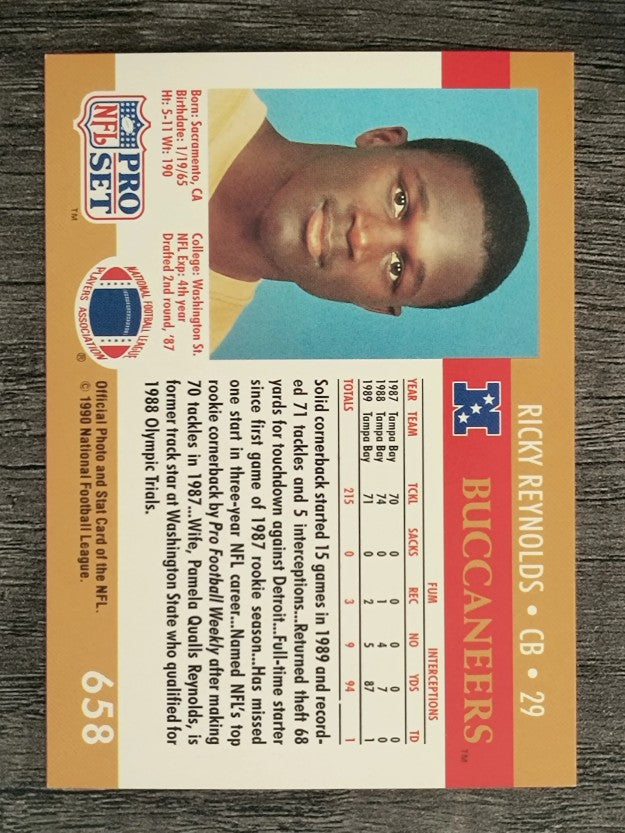 1990 Pro Set #658 Ricky Reynolds