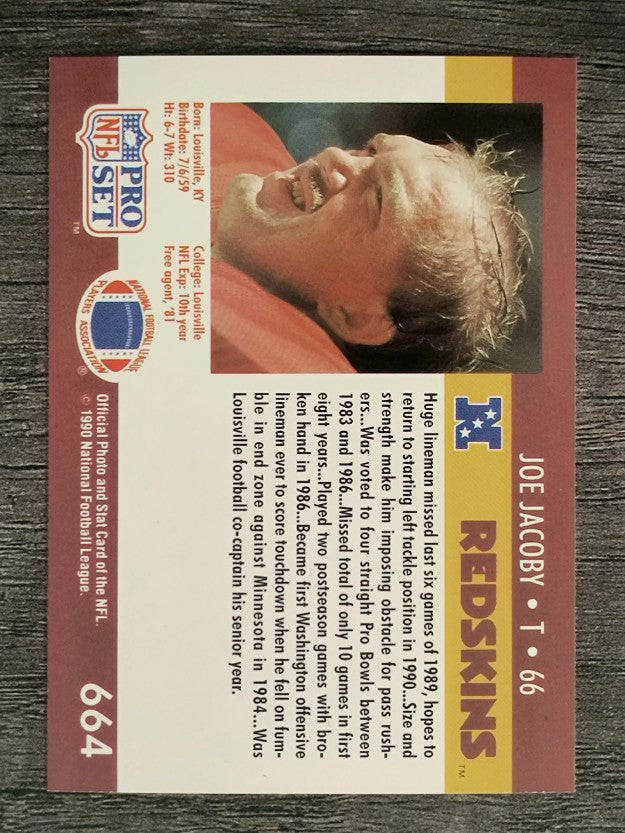 1990 Pro Set #664 Joe Jacoby