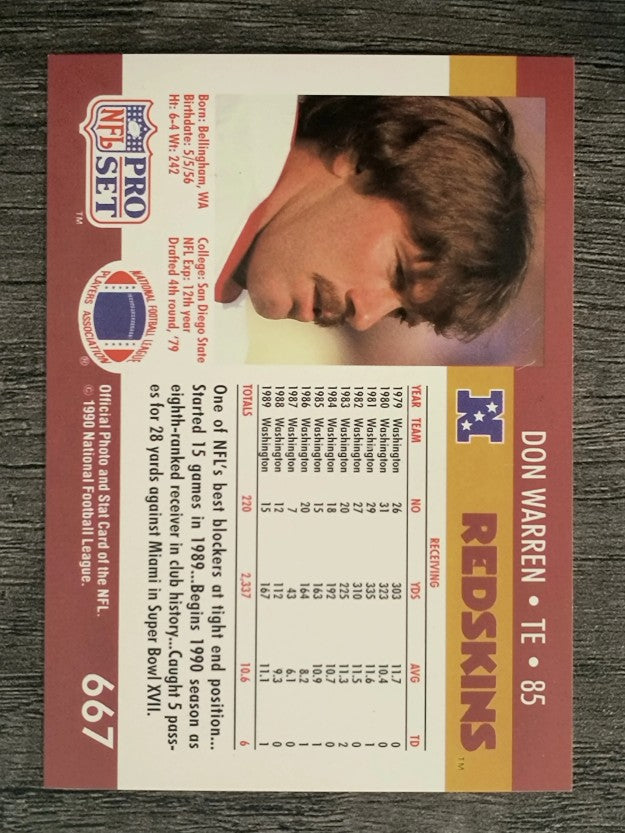 1990 Pro Set #667 Don Warren