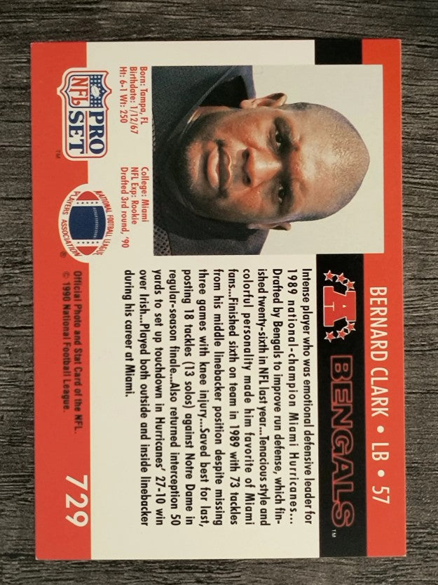 1990 Pro Set #729 Bernard Clark
