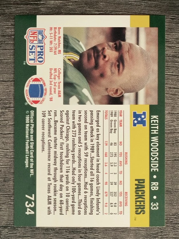 1990 Pro Set #734 Keith Woodside
