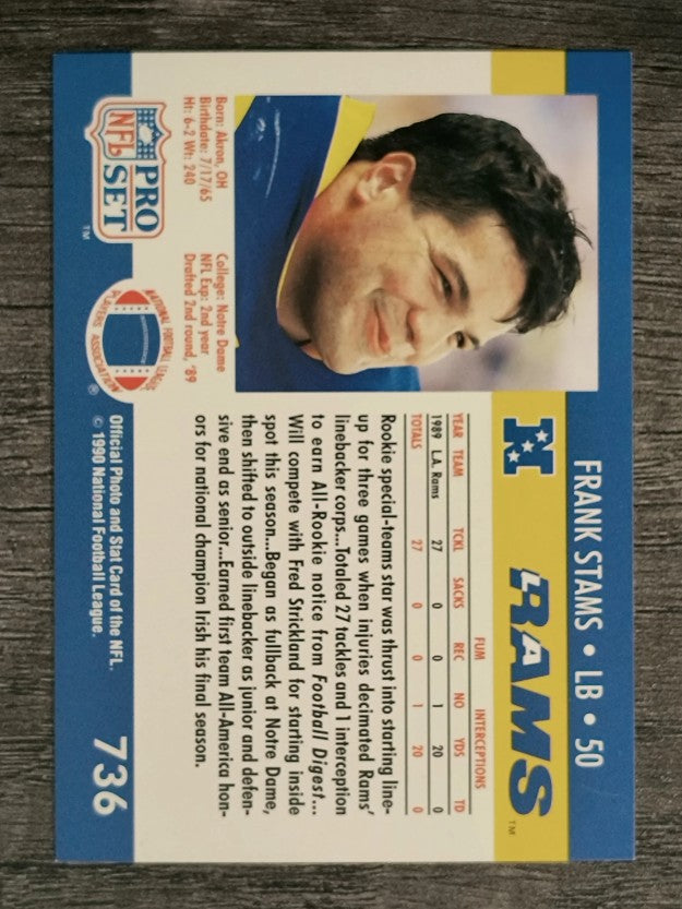 1990 Pro Set #736 Frank Stams