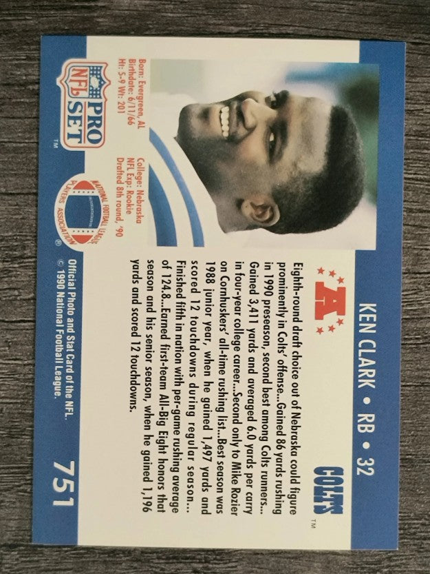 1990 Pro Set #751 Ken Clark RC