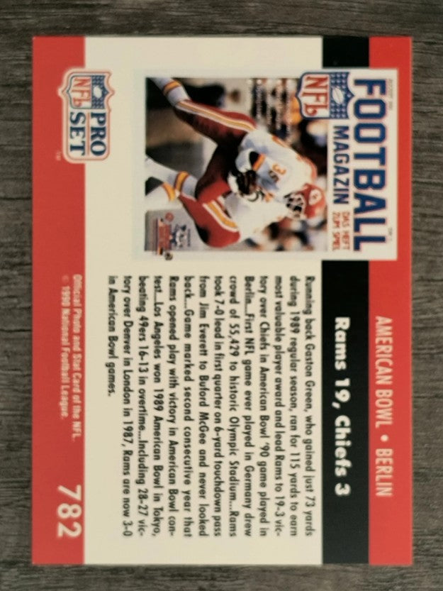 1990 Pro Set #782 American Bowl: Berlin/Rams vs. Chiefs
