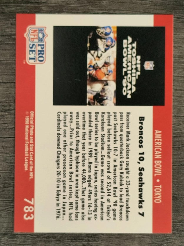1990 Pro Set #783 American Bowl: Tokyo/Broncos vs. Seahawks