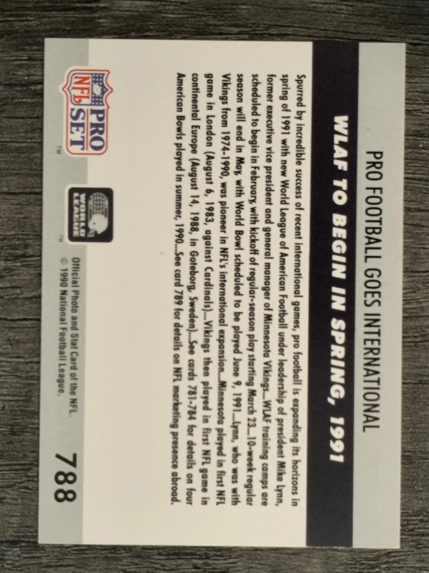 1990 Pro Set #788 NFL Goes International/World League Spring Debut