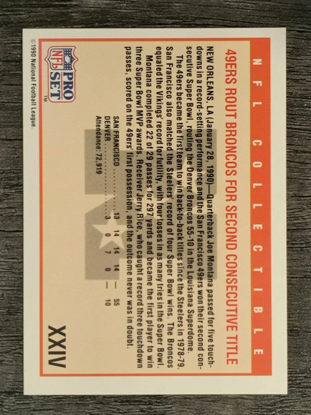 1990 Pro Set #NNO Super Bowl XXIV Logo