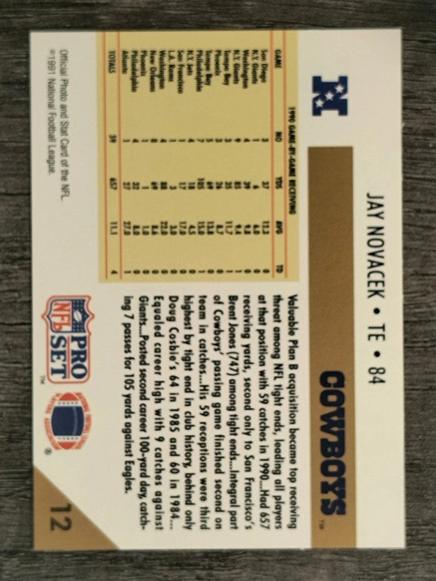 1991 Pro Set #12 Jay Novacek/Tight End Leader