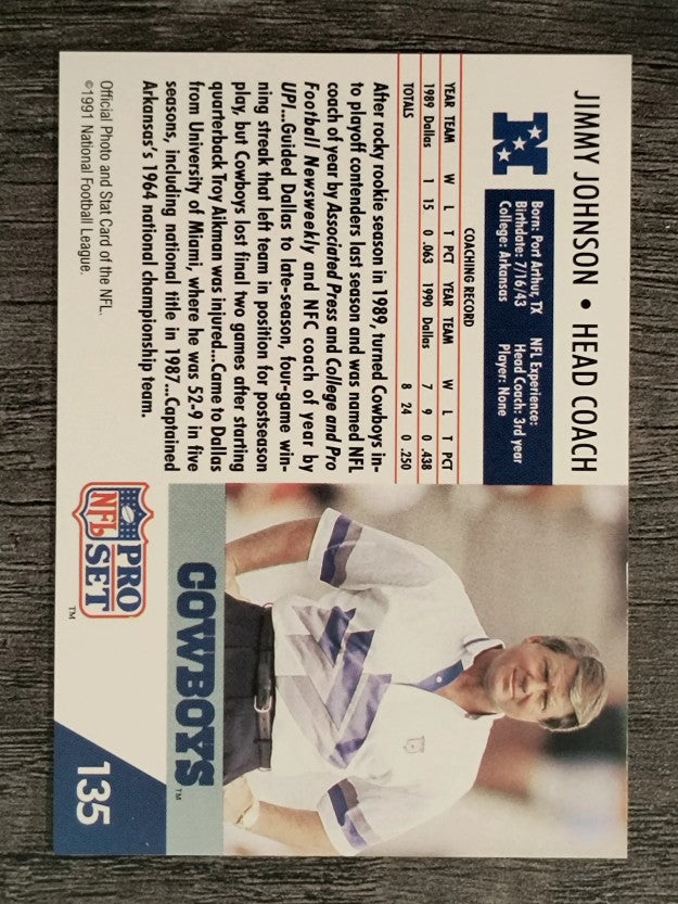 1991 Pro Set #135 Jimmy Johnson CO